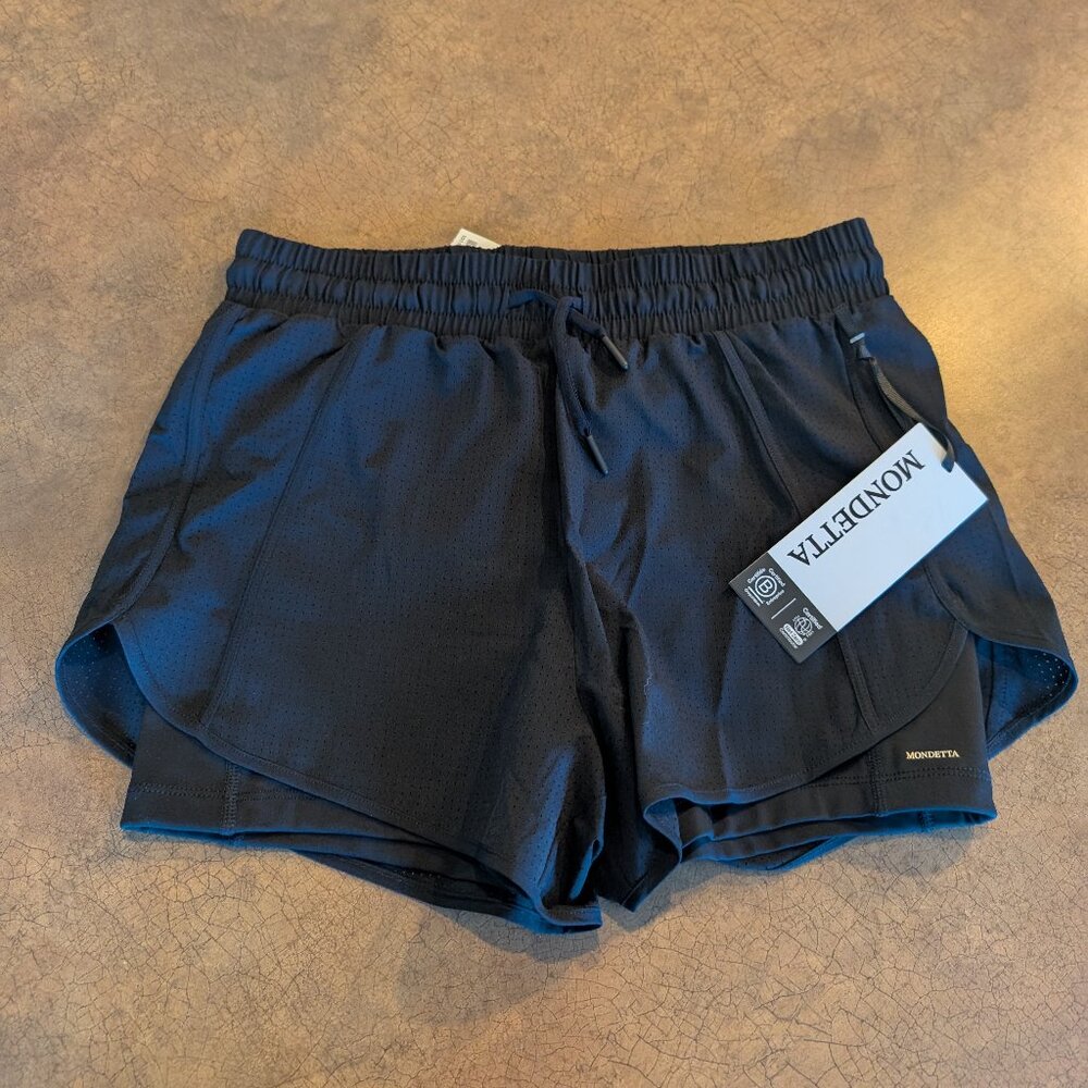 NWT Modetta Black Rewind Run Short